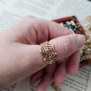 Gold Spider Web Ring