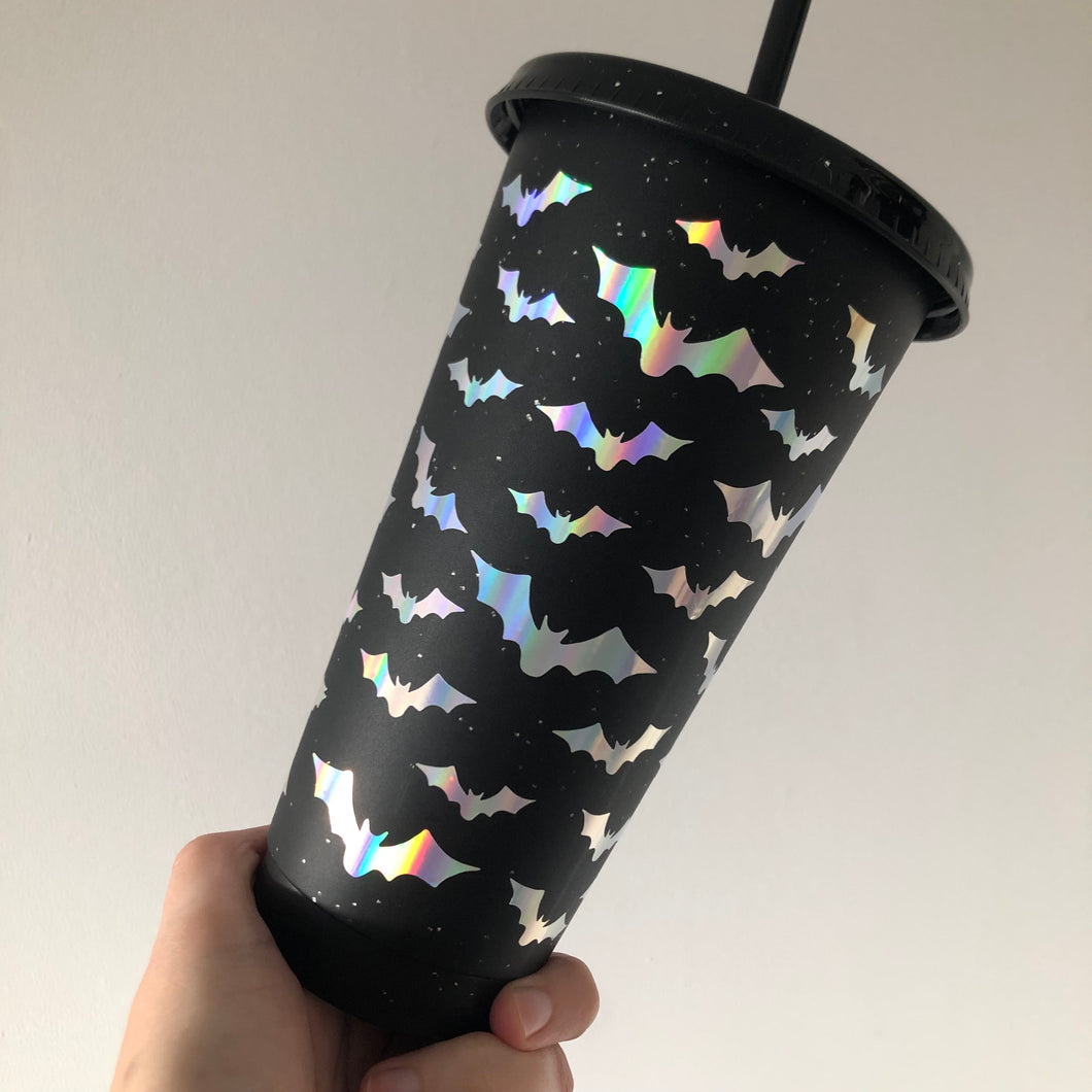 Personalised Holographic Bat Cold Cup